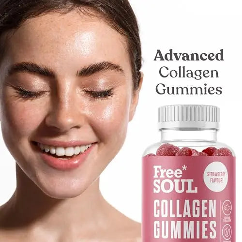Collagen Gummies, Marine Collagen Supplement with Effective Type 1 Hydrolysed Collagen Peptides Free Soul