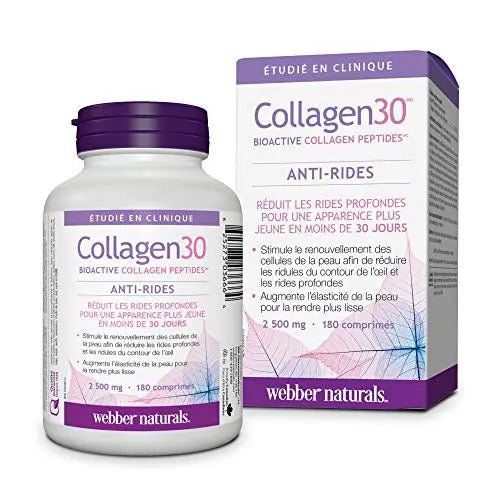 Webber Naturals Collagen30® Bioactive Collagen Peptides 2500 mg 180 Tablets - AB Mystery