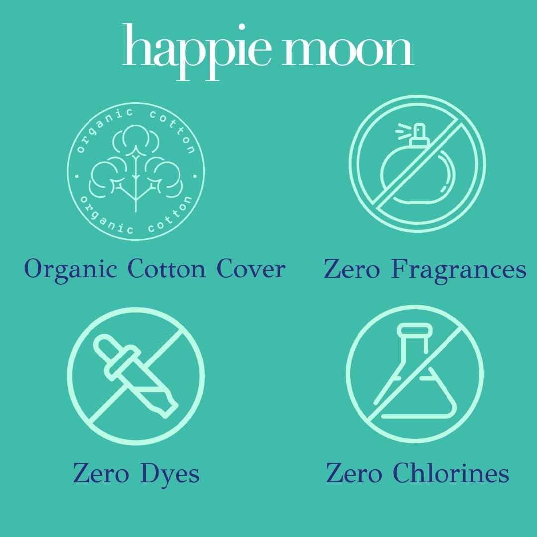 happie moon Tween and Teen Pads | Small Organic Cotton Cover Period Pads | Ultra Thin Cotton Pads - AB Mystery