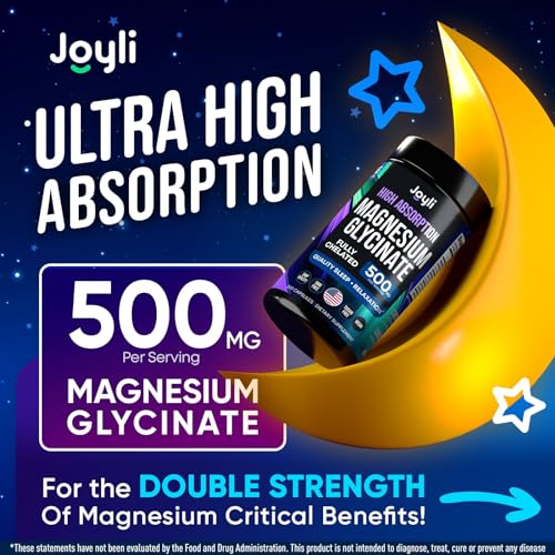 Magnesium Glycinate 500MG - Magnesium for Sleep - High Absorption Chelated Magnesiu - AB Mystery