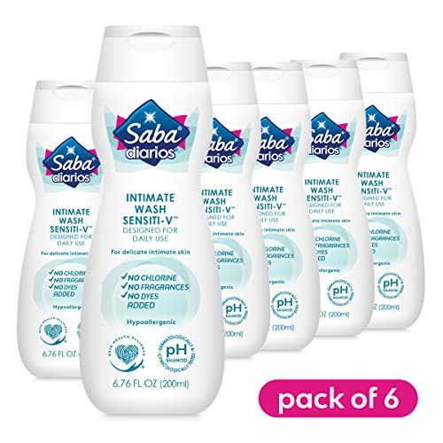 Saba Sensiti-V Intimate Wash, Feminine Hygiene Wash, 6.76 fl oz (Pack of 6) - AB Mystery