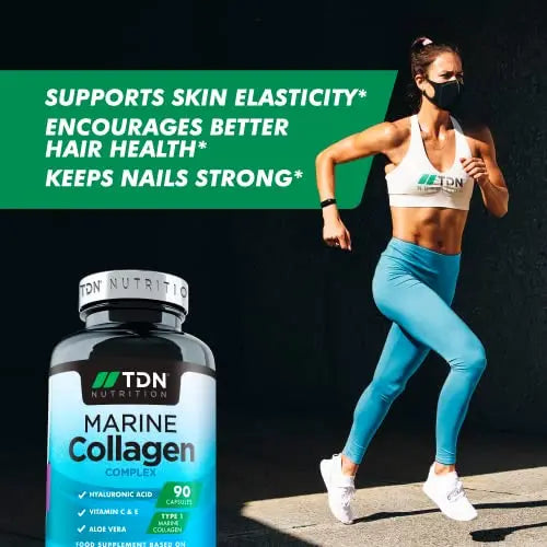 Marine Collagen Capsules 1400mg with Hyaluronic Acid, High Strength Collagen Supplement - AB Mystery