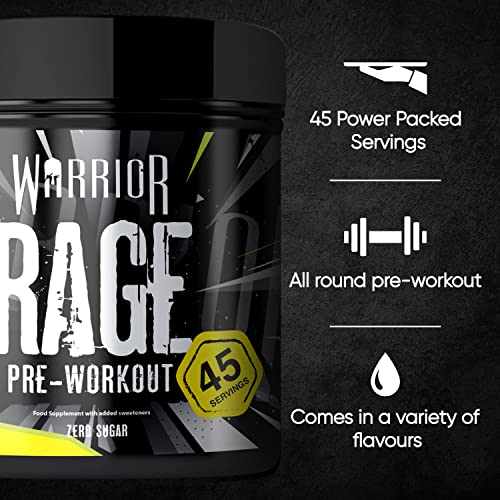 Warrior - RAGE Pre Workout Powder – Lightnin’ Lemonade 392g, WA-RG-045-01 Warrior
