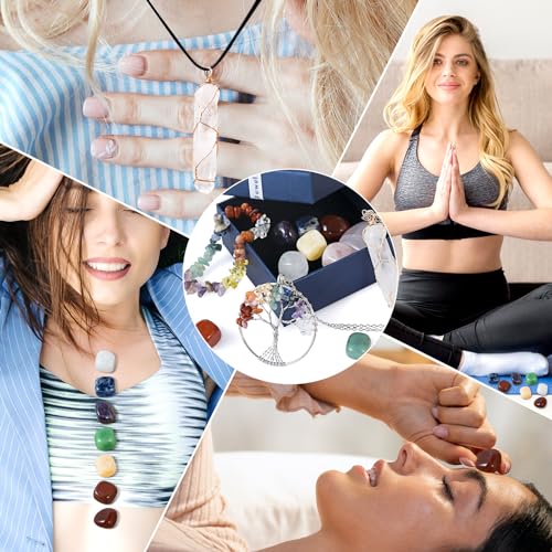 WVIOUOPU Healing Crystals and Chakra Stones Set - 13 Pcs Real Raw Healing Chakra Stones - AB Mystery