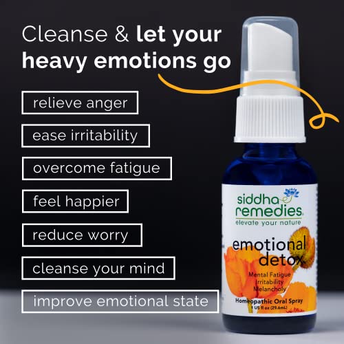 Siddha Remedies Emotional Detox Homeopathic Oral Spray for Melancholy, Irritability - AB Mystery