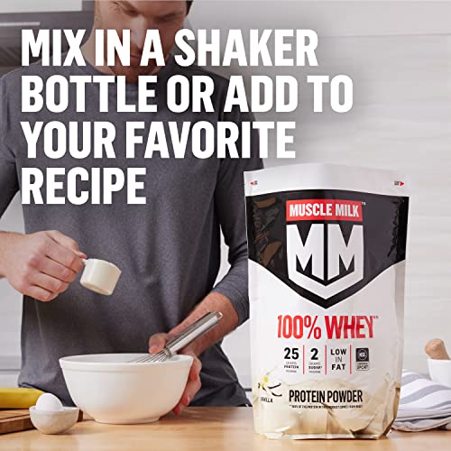 Muscle Milk 100% Whey Protein Powder, Chocolate, 5 Pound, 66 Servings, 25g Protein - AB Mystery