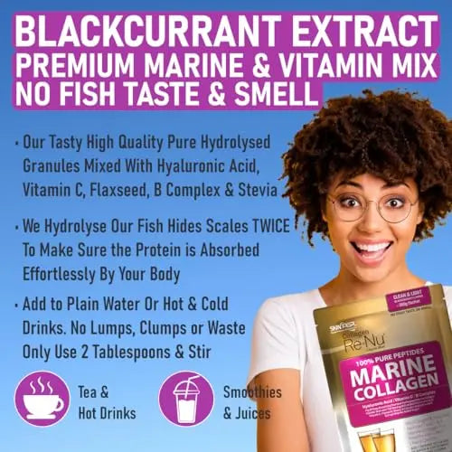 SkinPep® Collagen Re-Nu Liquid Shot Sachet 15-30 Day Supply - The Anti-Ageing Daily Collagen Drink Mix SkinPep