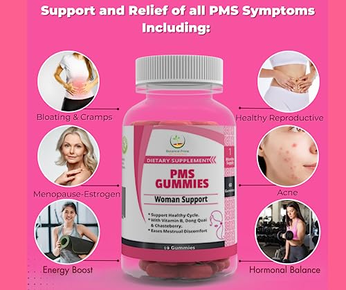 BOTANICAL PRIME PMS Gummies for Women, 30 Servings (Pack of 1) - Proactive PMS Relief - AB Mystery