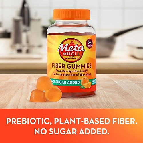 Metamucil Fiber Supplement Gummies, Sugar Free Orange Flavor, 5g Prebiotic Plant Based - AB Mystery