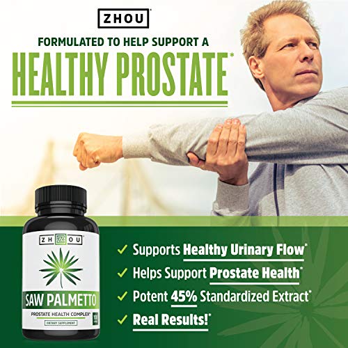 Zhou Nutrition Saw Palmetto Extract 500 mg, Prostate Health, Urinary Tract Support, DHT - AB Mystery