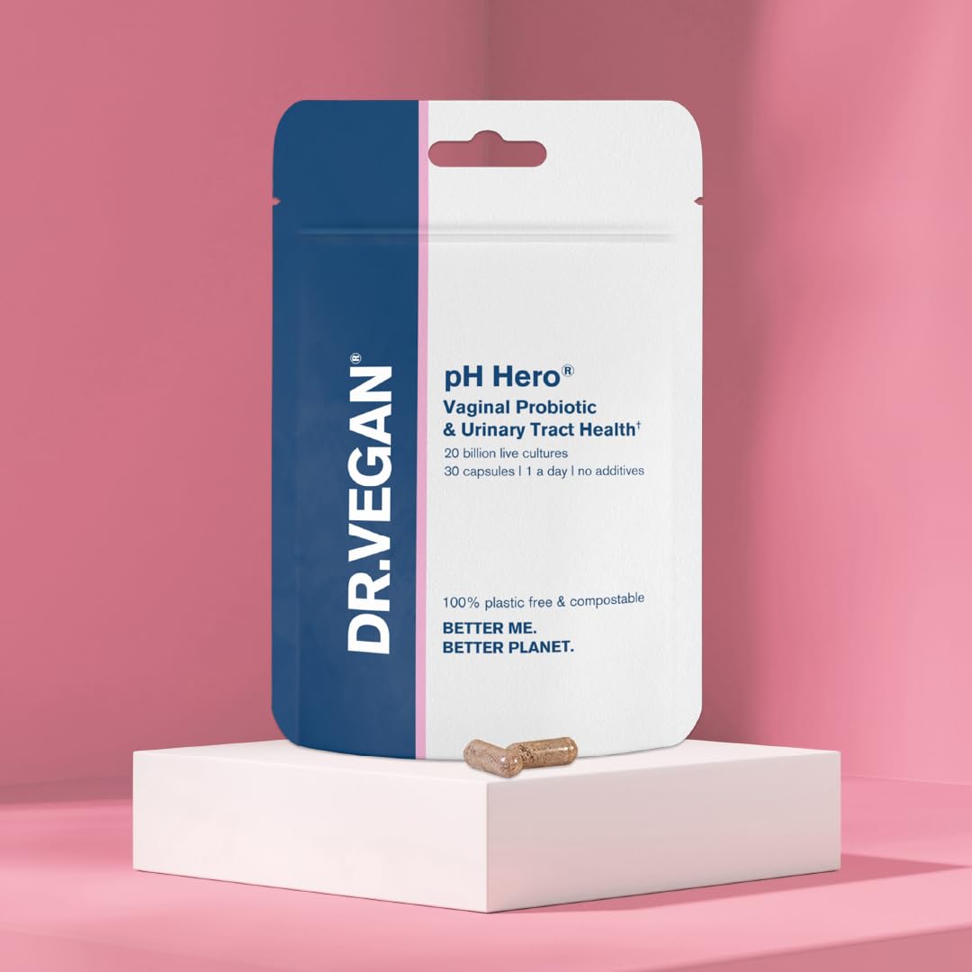 DR.VEGAN | pH Hero | Supports Balanced Vaginal Flora | 50bn CFU | Cranberry | Sea Buckthorn - AB Mystery