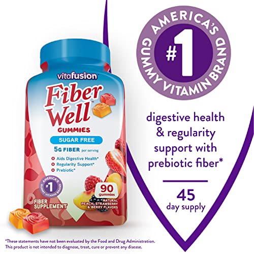 Vitafusion Fiber Well Sugar Free Fiber Supplement & Chewable Calcium Gummy Vitamins - AB Mystery