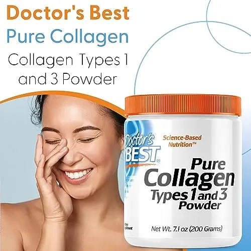Doctor's Best, Pure Collagen Type 1 and 3 (Collagen Type 1 and 3), 200g Powder - AB Mystery
