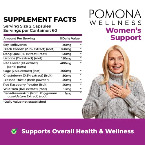 Pomona Wellness Women's Menopause Supplement Multivitamin, Supports Hormone Balance - AB Mystery