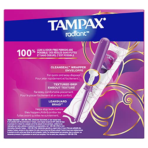 Tampax Radiant Tampons 42 R 2.7X 3/4/ 42ct, Pink and Blue - AB Mystery