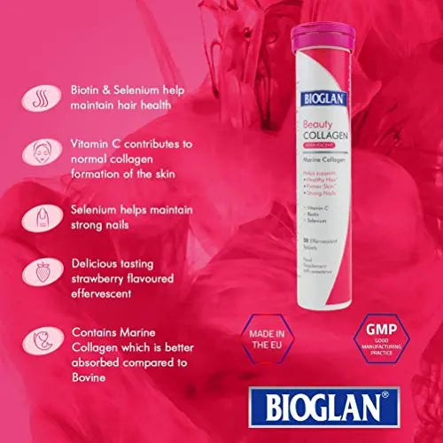 Bioglan Collagen Effervescent | 1000mg | Hydrolysed Marine Collagen Bioglan