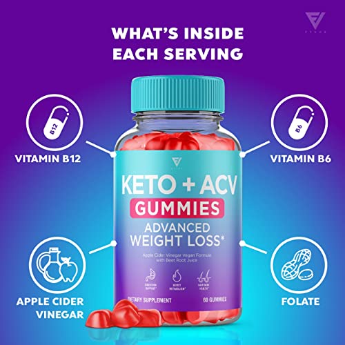 (2 Pack) Keto ACV Gummies Advanced Weight Loss, ACV Keto Gummies Fat Apple Cider