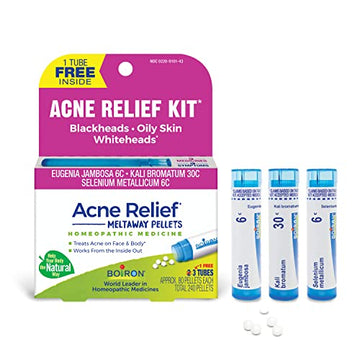 Boiron Acne Relief Kit for Blackheads, Oily Skins, Whiteheads on The Face and Body - 3 Count (240 Pellets)