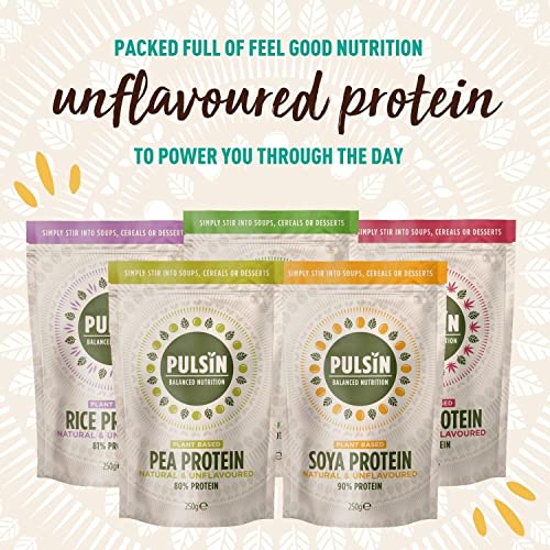 Pulsin - Unflavoured Vegan Pea Protein Powder - 250g - 8.0g Protein, 0g Carbs, 41 Kcals Per Serving Pulsin