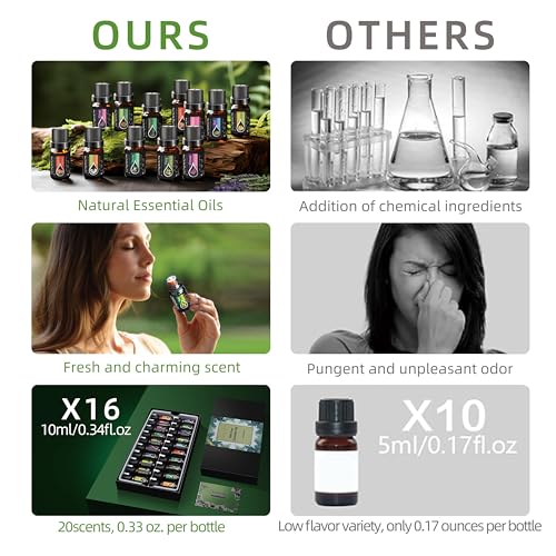 KMSCO Essential Oils Set -Top 16(0.33Fl Oz) Organic Plant Natural Fragrance Scents Blends Oil - AB Mystery