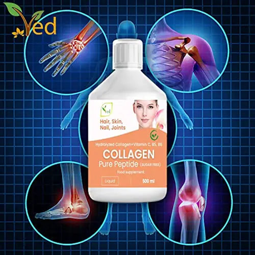 Liquid Collagen Peptides Supplement, Faster Absorption Dietary Hydrolyzed Drink Ved