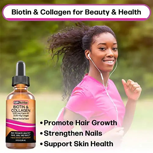 SBR Nutrition Biotin and Collagen Liquid Drops Daily Food Supplement, Vitamins - AB Mystery
