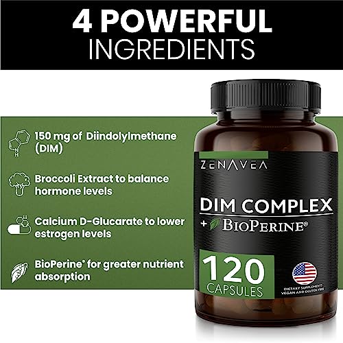 Zenavea Dim Supplement, Hormone Balance for Men with Dim & BioPerrine - Estrogen Blocker for Men - AB Mystery
