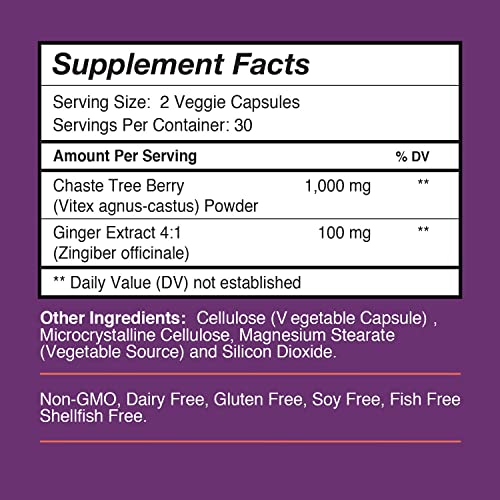 Vitex Chasteberry Supplement for Women - 100% All-Natural PMS & Menopause Support Supplement - AB Mystery