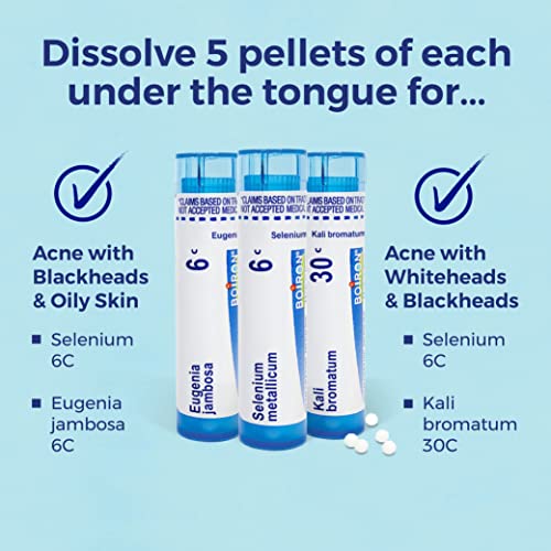 Boiron Acne Relief Kit for Blackheads, Oily Skins, Whiteheads on The Face and Body - 3 Count (240 Pellets) - AB Mystery