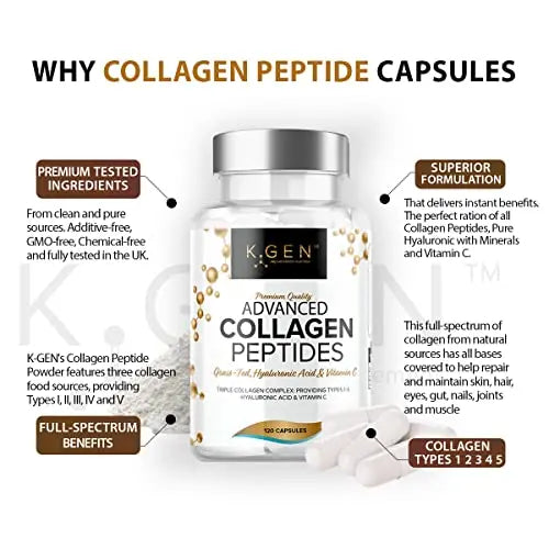 Pure Collagen Supplements Capsules Grass Fed Advanced Multi Collagen Peptides - AB Mystery