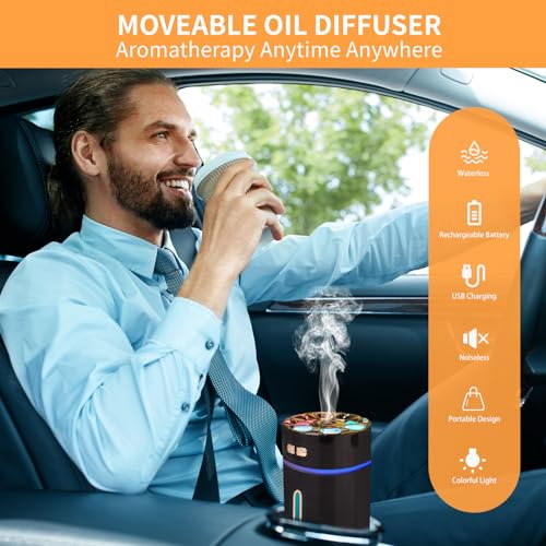 Car Diffuser,Rechargeable car Diffuser air freshener,Humidifier Aromatherapy for car - AB Mystery
