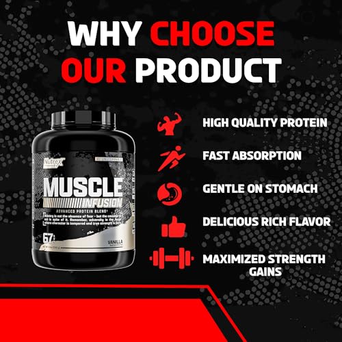 Nutrex Research Whey Protein Powder, Vanilla Muscle Infusion Whey Isolate w/EAA - AB Mystery