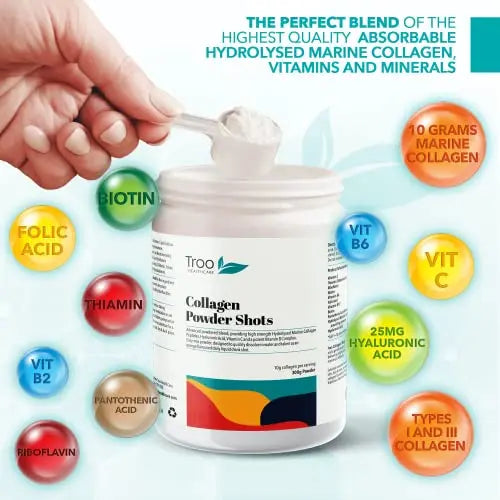 Hydrolysed Marine Collagen Peptides Powder Enhanced with Essential Vitamins 300g - AB Mystery