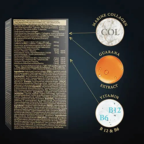 Marine Collagen - 60 Capsules of Type 1 Hydrolysed Marine Collagen SatinNaturel