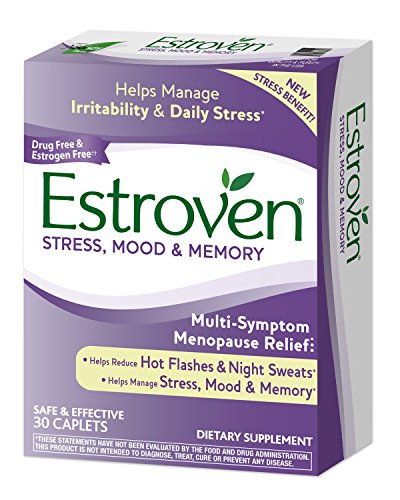 Estroven Stress Plus Mood & Memory | Menopause Relief Dietary Supplement | Safe Multi-Symptom Relief - AB Mystery
