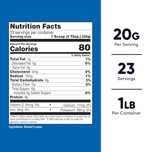 Nutricost Brewers Yeast Powder 1LB (16oz) - Non-GMO, Vegetarian Friendly - AB Mystery