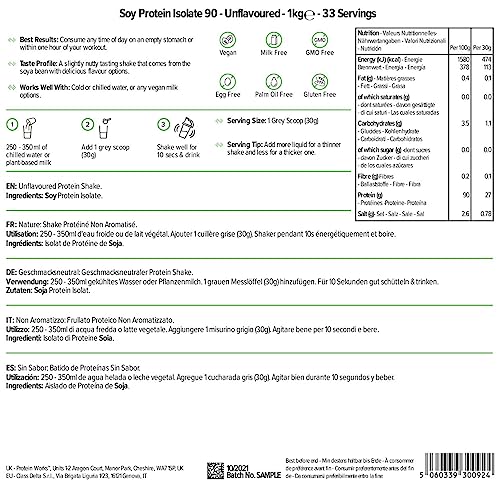 Protein Works Soy Protein 90 (Isolate) Protein Powder | 100% Plant-Based | Low Fat | No Added Sugar Protein Works