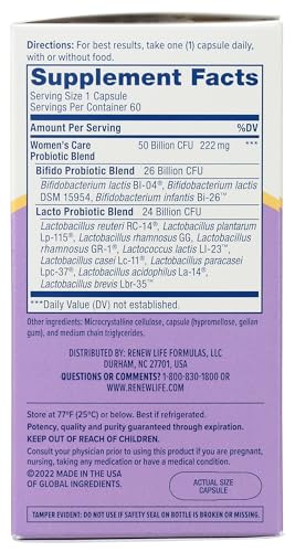 RENEW LIFE Ultimate Flora Vaginal Probiotic 50 Billion, 60 CT - AB Mystery