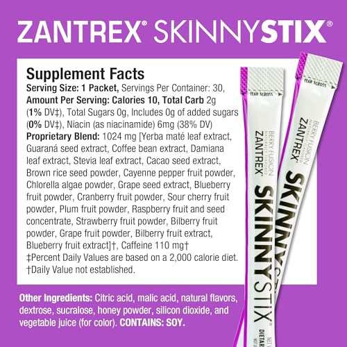 Zantrex SkinnyStix Energy Powder – Increase Energy, Heighten Focus, Boost Mood - AB Mystery