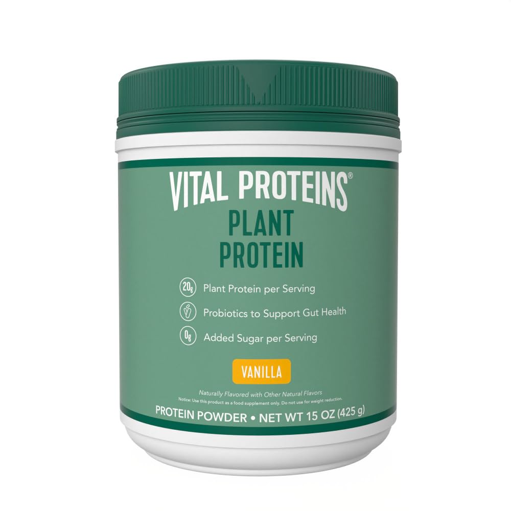 Vital Proteins Collagen Peptides Powder, 9.33 oz Unflavored + 15 oz Vanilla Plant Protein - AB Mystery