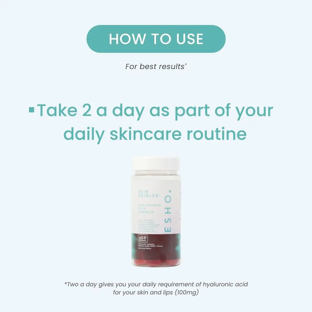 ESHO. Skin Edibles - Hyaluronic Acid-Infused Skin & Lip Care Gummies - AB Mystery