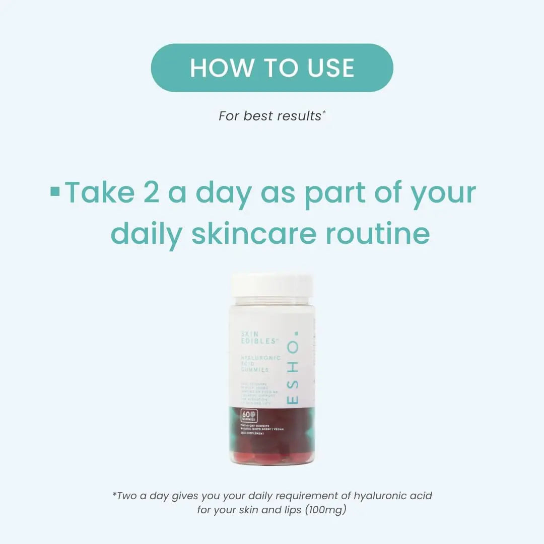 ESHO. Skin Edibles - Hyaluronic Acid-Infused Skin & Lip Care Gummies - AB Mystery