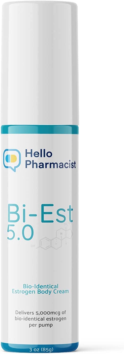 HelloPharmacist Natural Bioidentical Bi-EST 5.0 Estrogen Menopause Relief Cream for Women