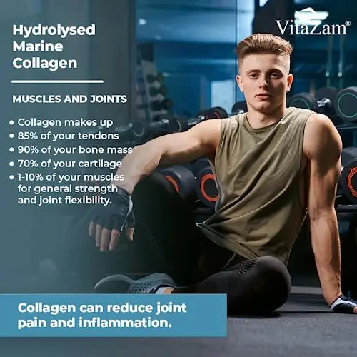 Vitazam Pure Marine Collagen Powder - 100% Hydrolysed Collagen Peptides for Hair Skin and Nails - AB Mystery