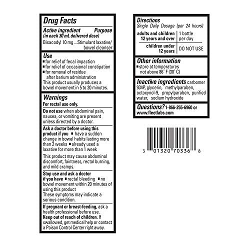 Fleet Laxative Bisacodyl Enema for Adult Constipation, 1.25 Fl Oz - AB Mystery