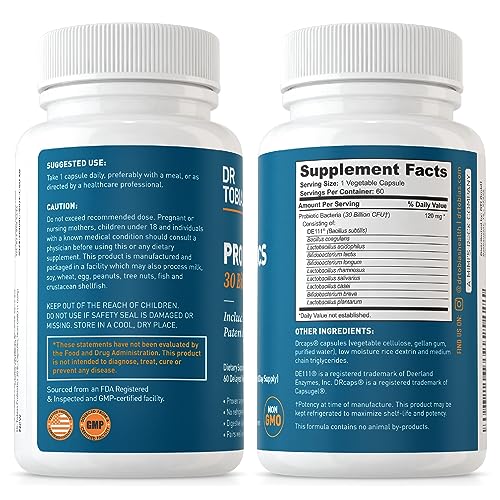 Dr. Tobias Probiotics 30 Billion, 10 Strains, 30 Billion CFU's, Targeted Release Probiotics - AB Mystery
