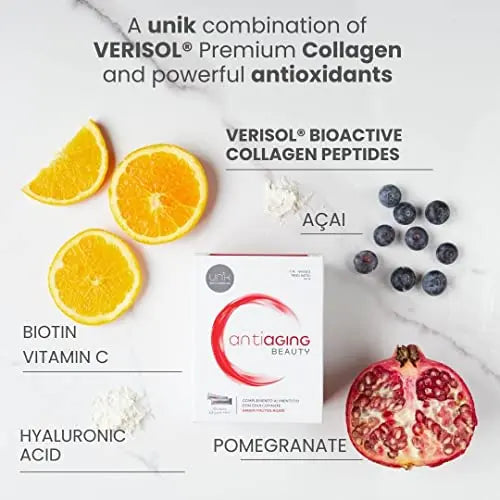 Unik Antiaging Beauty | Hydrolysed Collagen VERISOL (5 Clinical Studies) with Hyaluronic Acid - AB Mystery