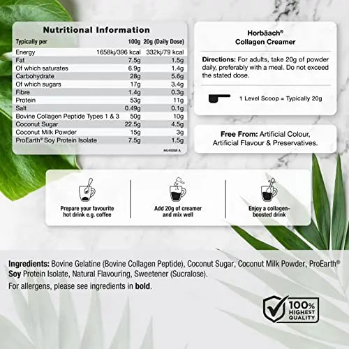 Collagen Creamer for Coffee | Vanilla Flavour | Type 1 & 3 Collagen Peptides - AB Mystery