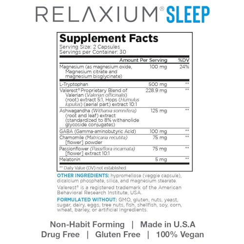 Relaxium Sleep Aid, 30-Day Supply, Dietary Supplement, Better Sleep, Magnesium - AB Mystery