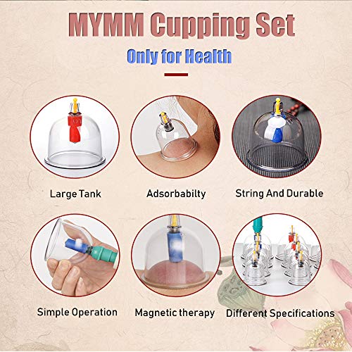 MYMM 12 Cupping Cups Sets Biomagnetic Traditional Professional Chinese Therapy Massage - AB Mystery